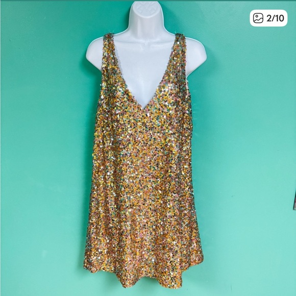 Sezane Robe Bridget Sequins Pastel Mini Dress - Picture 5 of 13